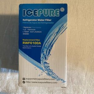 Ice Pure Refrigerator Water Filter Replacement Filter RWF0100A for LG & Kenmore